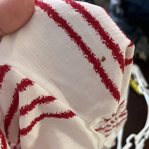 Anthropologie Striped V-Neck Blouse in Red and White - Picture 4 of 6